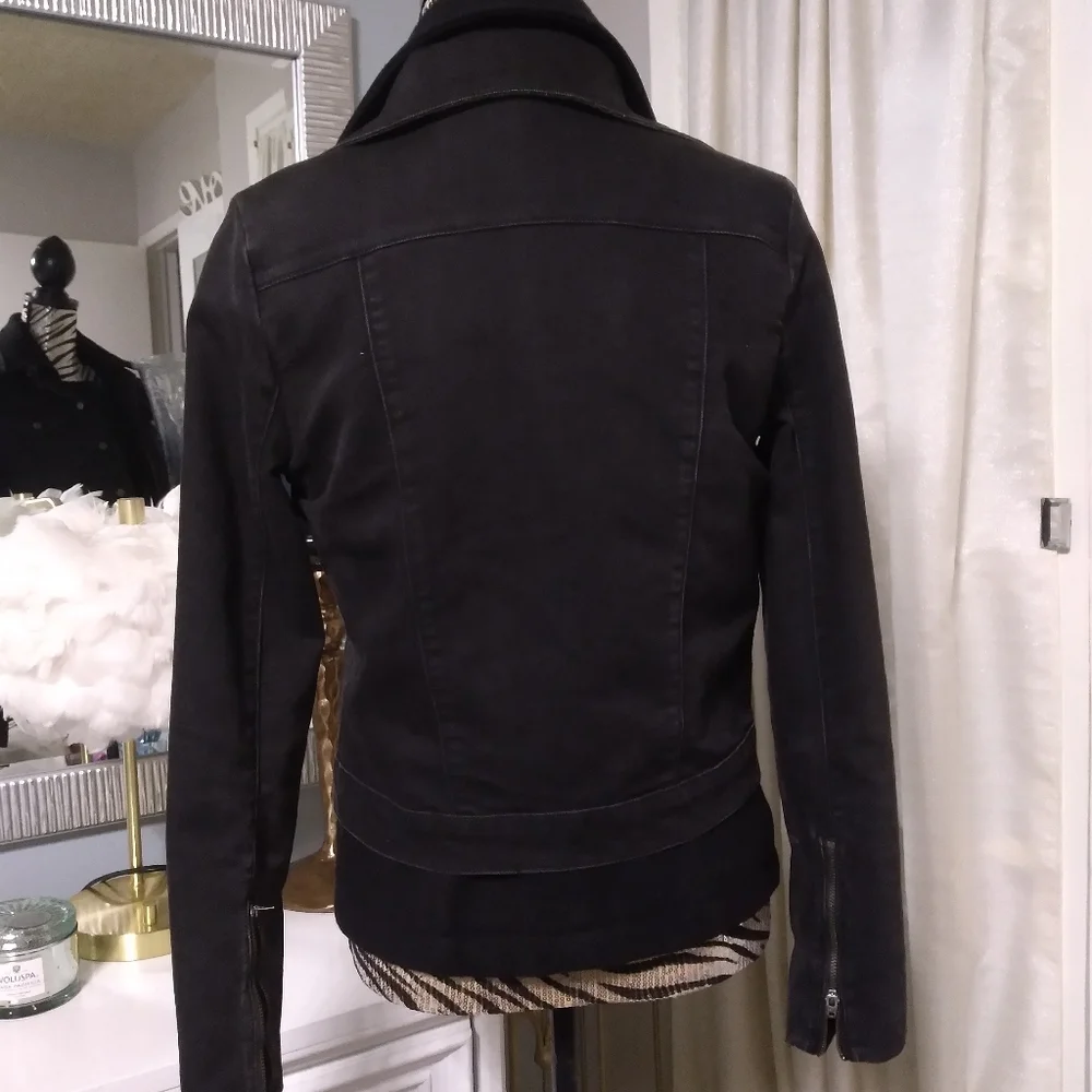 CURRENT/ELLIOT denim & wool layered jean jacket/coat size 1 - Picture 5 of 10